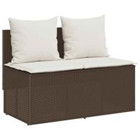 3-delige Tuinset met kussens poly rattan bruin - thumbnail