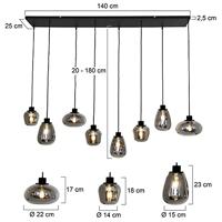 Steinhauer Hanglamp reflexion L 145 cm B 25 cm 2680 zwart - thumbnail