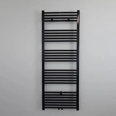 Designradiator BWS Nile Gobi 180x60 cm Geborsteld Mat Zwart Midden/zij-aansluiting