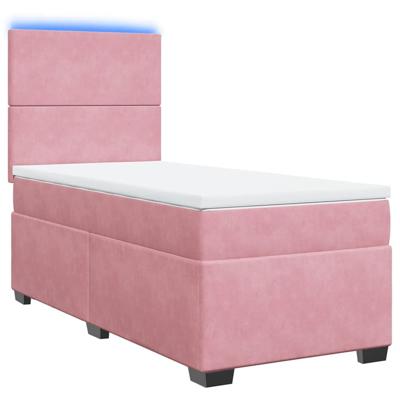 Boxspring met matras fluweel roze 80x200 cm