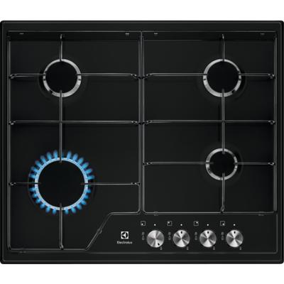 Electrolux EGS6424K kookplaat Zwart Ingebouwd 60 cm Gaskookplaat 4 zone(s) (7332543698561) - thumbnail