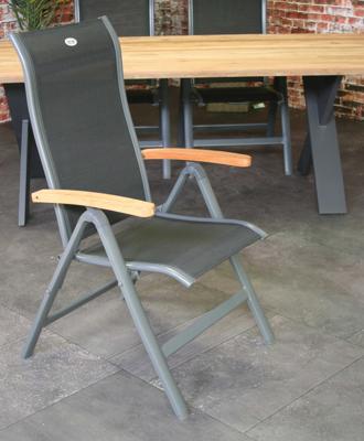 SenS-line Torino verstelbare tuinstoel met teaken armleuning