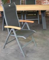 SenS-line Torino verstelbare tuinstoel met teaken armleuning - thumbnail
