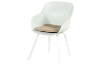 Hartman Le Soleil Element dining stoel wit frame kuip cotton White met taupe kussen - thumbnail