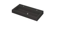 INK Wastafel Momento Quartz met 2 kraangaten 90 cm x 45 cm x 9 cm Quartz zwart 3421222 - thumbnail
