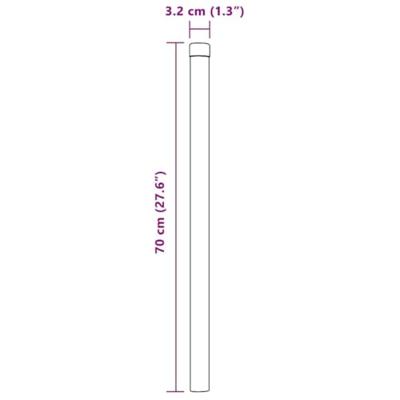 Hekpalen 12 pcs Grijs 70 cm Poedergecoat staal