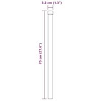 Hekpalen 12 pcs Grijs 70 cm Poedergecoat staal - thumbnail