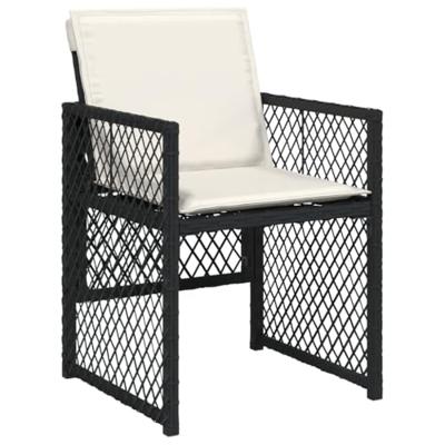 11-delige Tuinset met kussens poly rattan zwart