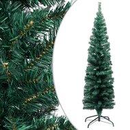 VidaXL Kunstkerstboom met standaard smal 120 cm pvc groen - thumbnail