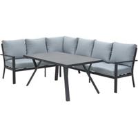 Sergio L/D set 3-dlg links carbon black/mint grey bank L 262 x B 200 x H 85 cm Garden Impressions - Garden impressions - thumbnail
