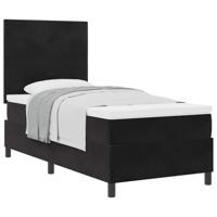 Boxspringbed met matras fluweel zwart 100x200 cm - thumbnail