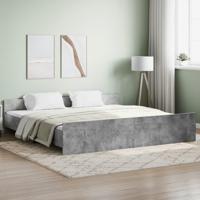 Bedframe met hoofd- en voeteneinde betongrijs 200x200 cm - thumbnail