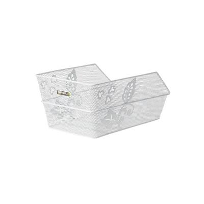 Basil cento flower - fietsmand - achterop - wit