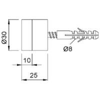 Deurbuffer rvs 25mm 2008-82 - thumbnail