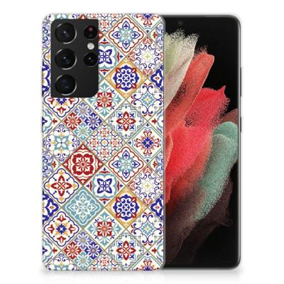 Samsung Galaxy S21 Ultra | TPU | Siliconen hoesje | Tiles Color
