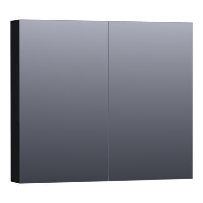 Brauer Impress Spiegelkast 80 cm - zonder Verlichting - Met 2 Dubbelzijdige Spiegeldeuren - Mat Zwart