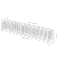 VidaXL Gabion plantenbak verhoogd 360x50x50 cm gegalvaniseerd staal - thumbnail
