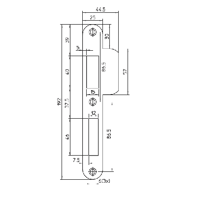 Nemef sluitplaat pa646/17 RVS rond draairichting 2-4 korte lip