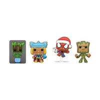 Marvel Pocket Pop Holiday Tree 4-Pack - Baby Groot, Thor, Spider-Man, Groot (Glow in the Dark) - thumbnail