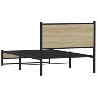 Bedframe zonder matras metaal sonoma eikenkleurig 100x200 cm - thumbnail