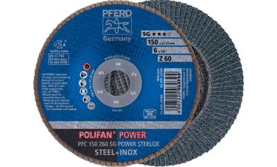 PFERD TOOLS 67786150 PFC 150 Z 60 SG POWER STEELOX Lamellenschijf Diameter 150 mm Boordiameter 22.23 mm RVS, Staal 10 stuk(s) PFERD TOOLS 67786150 PFC 150 Z 60 SG POWER STEELOX Lamellenschijf Diameter 150 mm Boordiameter 22.23 mm RVS, Staal 10 stuk(s)