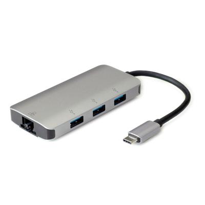 ROLINE USB Type C naar Gigabit Ethernet Converter + Hub 3x