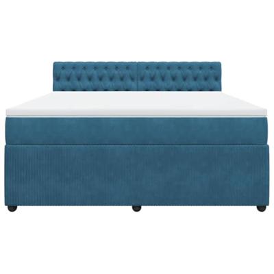 Boxspring met matras fluweel blauw 180x200 cm