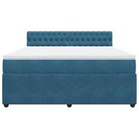 Boxspring met matras fluweel blauw 180x200 cm - thumbnail