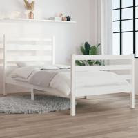 Bedframe massief grenenhout wit 100x200 cm - thumbnail