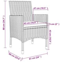 7-delige Tuinset met kussens poly rattan zwart - thumbnail