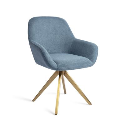 Jesper Home Eetkamerstoel 'Kushi' Turn Gold, kleur Ocean Eyes