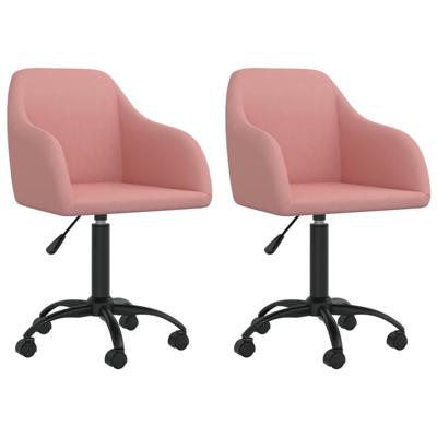 Vidaxl Eetkamerstoelen Draaibaar 2 St Fluweel Roze Vidaxl Eetkamerstoelen Draaibaar 2 St Fluweel Roze