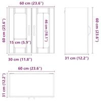 Keukenbovenkast met glazen deur Lucca bewerkt hout hoogglanswit - thumbnail