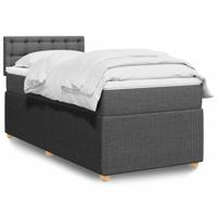 Boxspring met matras stof donkergrijs 100x200 cm - thumbnail