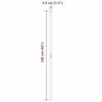 Hekpalen 2 pcs Zilver 160 cm Gegalvaniseerd staal - thumbnail