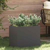 VidaXL Tuin bloempot zwart 50 x 32 x 40 cm koudgewalst staal - thumbnail
