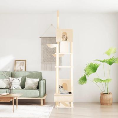 VidaXL Kattenmeubel vloer tot plafond 277-303 cm crèmekleurig