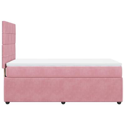 Boxspring met matras fluweel roze 160x200 cm