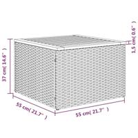 6-delige Loungeset met kussens poly rattan beige - thumbnail