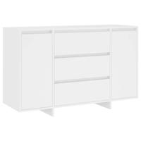 Dressoir met 3 lades 120x41x75 cm bewerkt hout wit - thumbnail