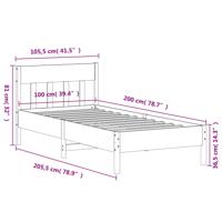 Bedframe zonder matras massief grenenhout wasbruin 200x200 cm - thumbnail