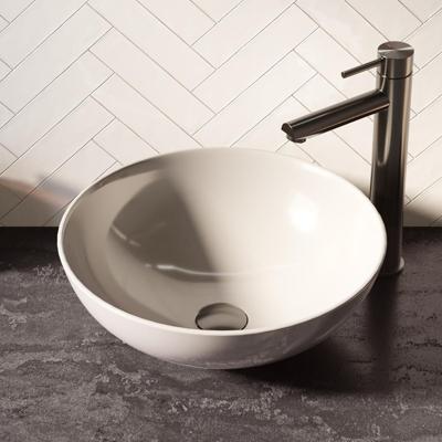 Brauer Bowl Waskom - Rond - 40 cm - Keramiek - Hoogglans - Wit