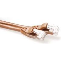 ACT Bruine 20 meter U/UTP CAT6A patchkabel snagless met RJ45 connectoren - thumbnail