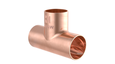 Kirchhoff Koperen T-stuk, blank, 15 mm, 3 sockets, (5130) - 989043017