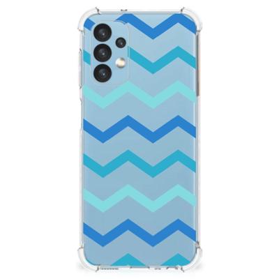 Samsung Galaxy A13 (4G) Doorzichtige Silicone Hoesje Zigzag Blauw Samsung Galaxy A13 (4G) Doorzichtige Silicone Hoesje Zigzag Blauw