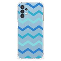 Samsung Galaxy A13 (4G) Doorzichtige Silicone Hoesje Zigzag Blauw - thumbnail