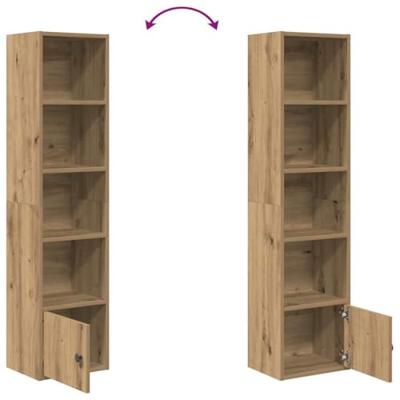 Boekenkast 31x24x127 cm bewerkt hout artisanaal eikenkleurig