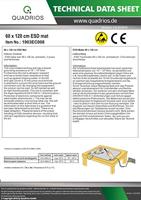 Quadrios ESD-bureaumat Grijs (l x b) 1200 mm x 600 mm - thumbnail