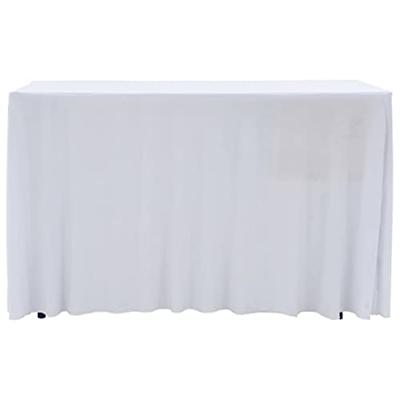 VidaXL 2 st tafelhoezen stretch met rok 183x76x74 cm wit