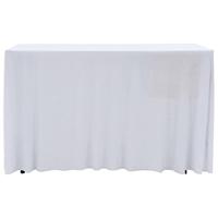VidaXL 2 st tafelhoezen stretch met rok 183x76x74 cm wit - thumbnail
